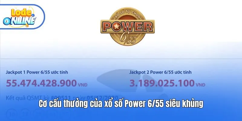 Cơ cấu thưởng của xổ số Power 6/55 siêu khủng
