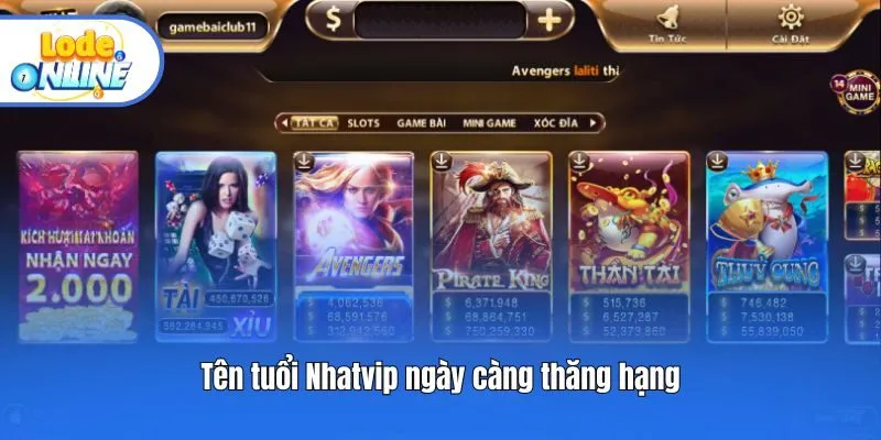 Tên tuổi Nhatvip ngày càng thăng hạng